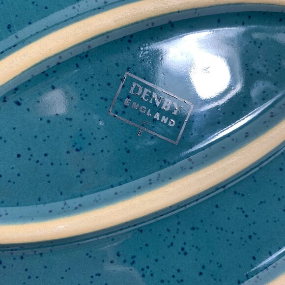 Denby-Langley HARLEQUIN 12" Oval Handles Casserole Baking Dish Baker England - Picture 8 of 8